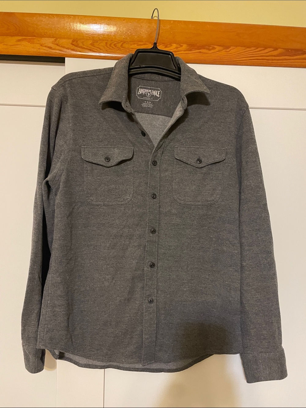 American Eagle Outfitters Olive Gray Casual Shirt Jacket